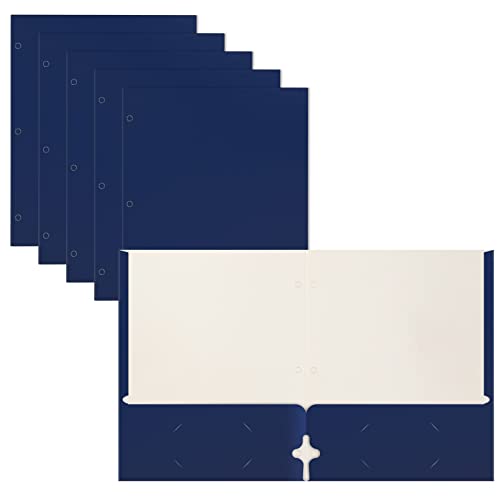 Better Office Products Two Pocket Portfolio Folders, 50-Pack, Blue, Letter Size Paper Folders, 50 Pieces, Blue