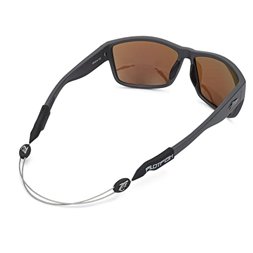 Pilotfish No Tail Adjustable Eyewear Retainer Cable Strap: Sunglasses, Eyeglasses, Glasses (14 Inch, Gunmetal Gray)