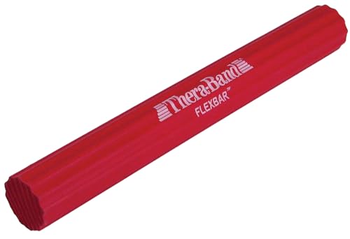 THERABAND FlexBar, Tennis Elbow Therapy Bar, Relieve Tendonitis Pain & Improve Grip Strength, Resistance Bar for Golfers Elbow & Tendinitis, Red, Light, Beginner