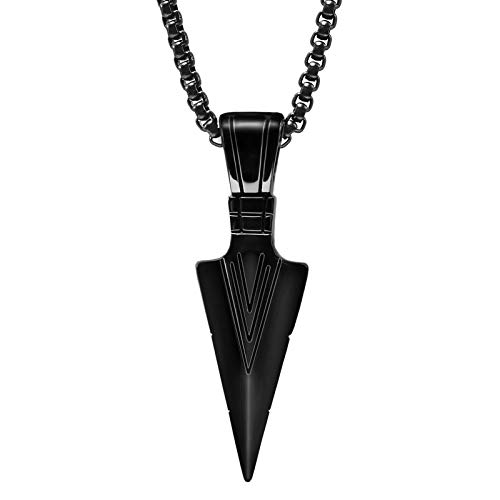 KITEENAL Stainless Steel Hypoallergenic Necklace Black Gold Silver Pendant Necklace for Boys Men Teens