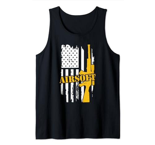 Airsoft Weapon Paintball USA American Flag Tank Top
