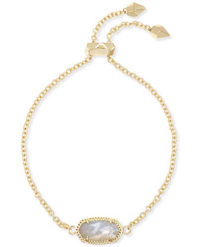 Kendra Scott Elaina Link Chain Bracelet for Women, Dainty Fashion Jewelry, 14k Gold-Plated, Ivory Mother of Pearl
