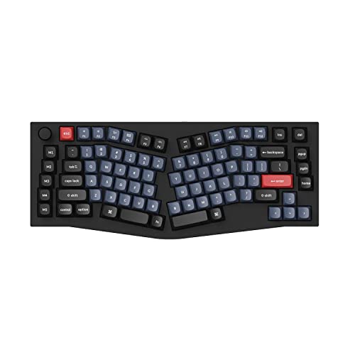 Keychron Q10 Alice 75% Layout Gasket Hot Swappable Custom Mechanical Keyboard, QMK Programmable, Knob with RGB Backlit Type-C Wired Aluminum Ergonomic for Mac Windows, Gateron G Pro Brown Switch