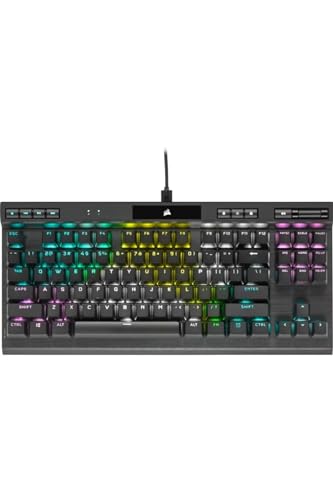 CORSAIR K70 RGB Tenkeyless Mechanical Gaming Keyboard - CHERRY MX SPEED Switches, Aluminum Frame, Per-Key RGB Backlighting, Detachable USB-C Cable