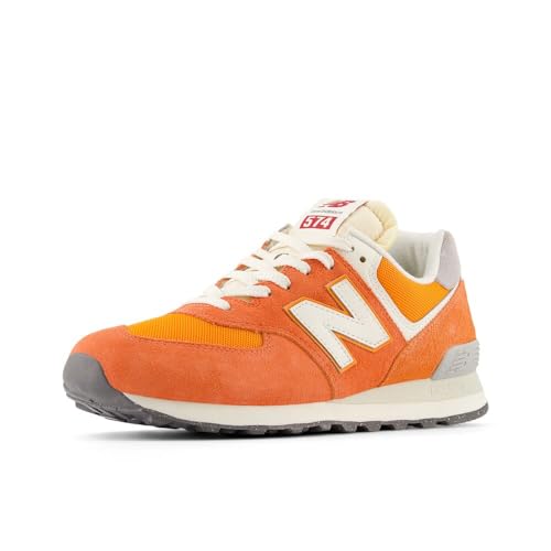 New Balance Unisex 574 V2 70s Racing Sneaker, Gulf Red/Sea Salt, 10 US Men