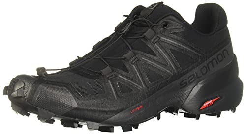 Salomon Speedcross 5 Trail Running Shoes for Women, Black/Black/Phantom, 8.5