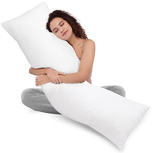 Utopia Bedding Full Body Pillow for Adults (White, 20 x 54 Inch), Long Pillow for Sleeping, Large Pillow Insert for Side Sleepers