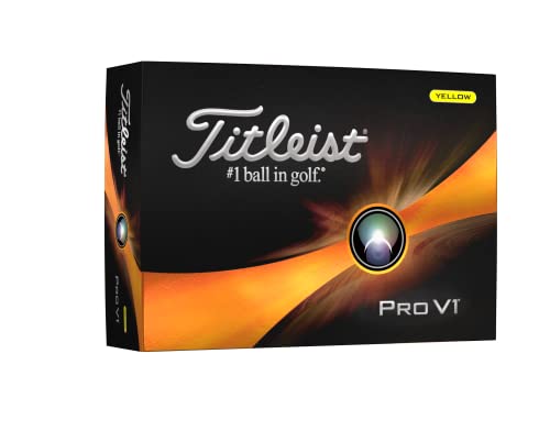 Titleist Pro V1 Golf Balls, Yellow, One Dozen