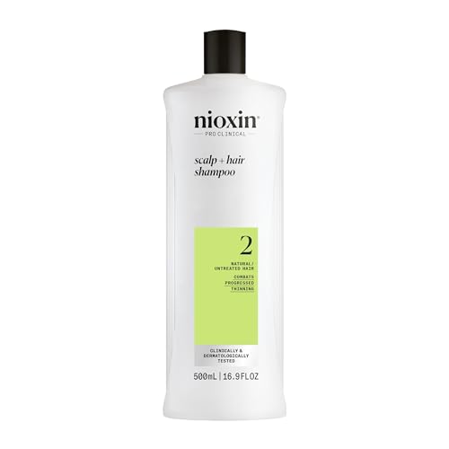 Nioxin System 2 Cleanser Shampoo, Natural Hair with Progressed Thinning, 16.9 oz