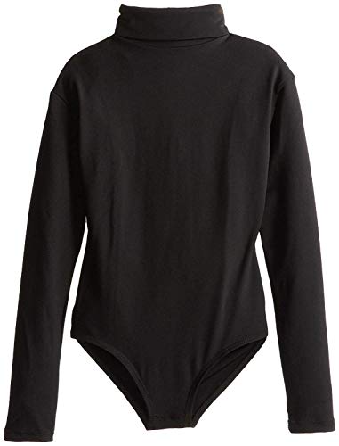 Capezio Girls' Big Team Basic Long Sleeve Turtleneck Leotard w/Snaps, Black, Large