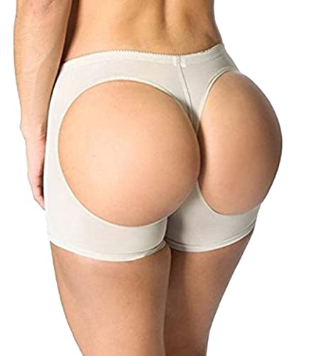 FUT Women Butt Lifter Body Shaper Tummy Control Panties Enhancer Underwear Boy Shorts Beige