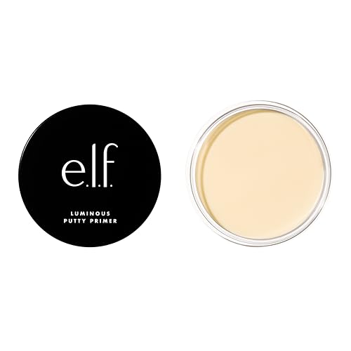 e.l.f. Luminous Putty Primer, Skin Perfecting, Lightweight, Silky, Long Lasting, Hydrates, Creates a Smooth Base, Illuminates, Plumps, Infused with hyaluronic acid and vegan collagen, 0.74 Oz