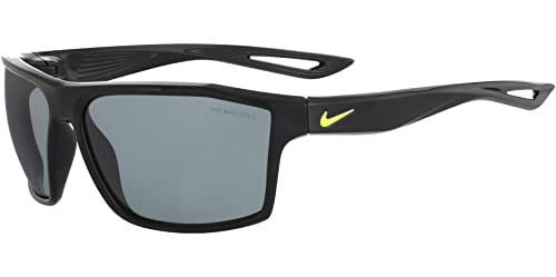 Nike Golf Legend Sunglasses, Black/Volt Frame, Grey with Silver Flash Lens