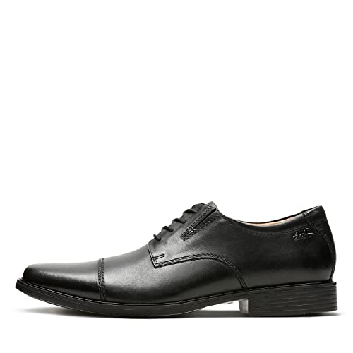 Clarks Men's Tilden Cap Oxford Shoe,Black Leather,9 M US