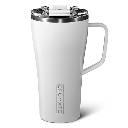 BrüMate Toddy 22oz 100% Leak Proof Insulated Coffee Mug with Handle & Lid - Stainless Steel Coffee Travel Mug - Double Walled Coffee Cup (Ice White)