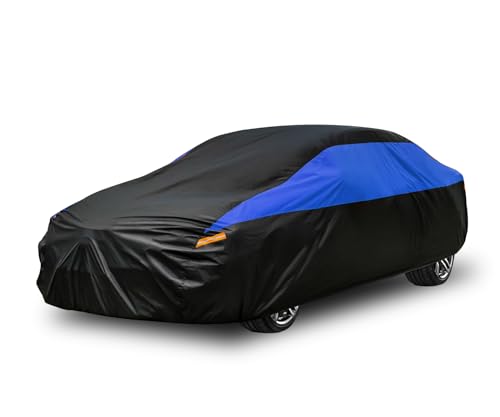 GUNHYI Car Cover for Automobiles All Weather Waterproof, Universal Fit Sedan Chevrolet Corvette, Ford Fusion, Kia Stinger, Nissan Maxima, Buick Regal, Subaru Legacy, Honda Accord etc.