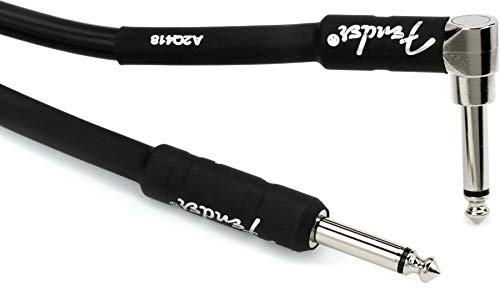 Fender Professional Series Instrument Cable, Straight/Angle, Black, 10ft