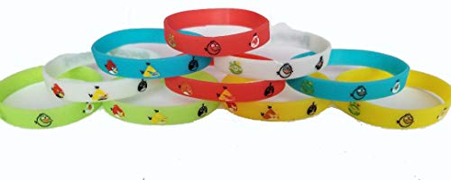 MA Creations Angry Birds Bracelets Kids Birthday Party Favors - Glow in The Dark (10 Pack)