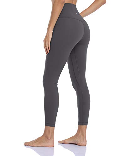 HeyNuts Essential 7/8 Leggings High Waisted Yoga Pants for Women, Soft Workout Pants Compression Leggings with Inner Pockets Graphite Grey_25'' L(12)