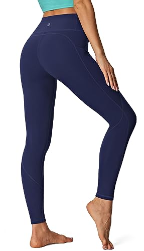 IUGA Leggings with Pockets for Women High Waisted Yoga Pants for Women Butt Lifting Workout Leggings for Women with 4 Pockets Navy Blue