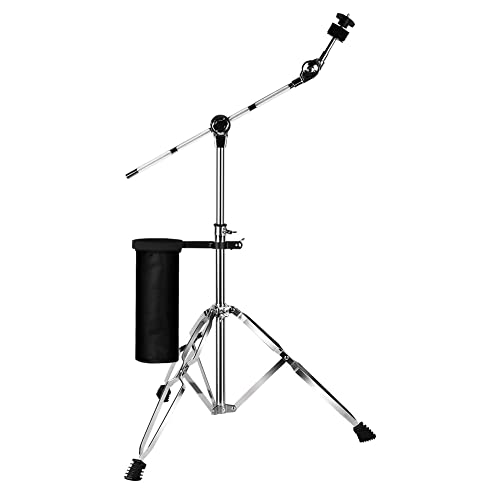 keerpusi Cymbal Stand with Drum Sticks Holder, Adjust high Boom and Straight Combo,Double Braced Legs with Rubber Feet