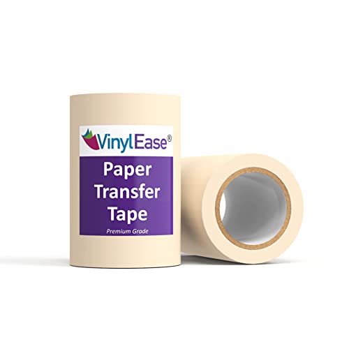 Vinyl Ease 6 inch x 100 feet roll of Paper Transfer Tape with a Medium to High Tack Layflat Adhesive. Works with a Variety of Vinyl. Great for Decals, Signs, Wall Words and More. American Made V0820