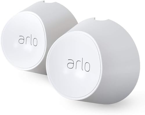 Arlo Magnetic Wall Mounts - Arlo Certified Accessory, Indoor or Outdoor Use, Works with Arlo Pro 5S 2K, Pro 4, Pro 3, Ultra 2, and Ultra Cameras, White - VMA5000, 2 Count (Pack of 1)