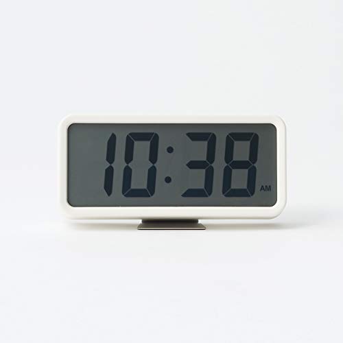 MUJI Digital Clock with Alarm, Medium, White