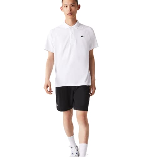 Lacoste Men's Sport Short Ultra Dry-Raglan Sleeve Polo, White, X-Large