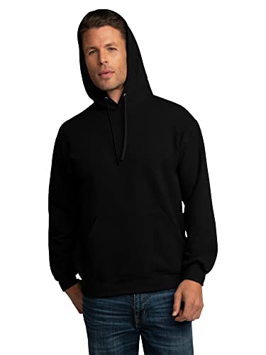 Fruit of the Loom Eversoft Fleece Hoodies, Pullover & Full Zip, Moisture Wicking & Breathable, Sizes S-4X, Black, 3X-Large Big