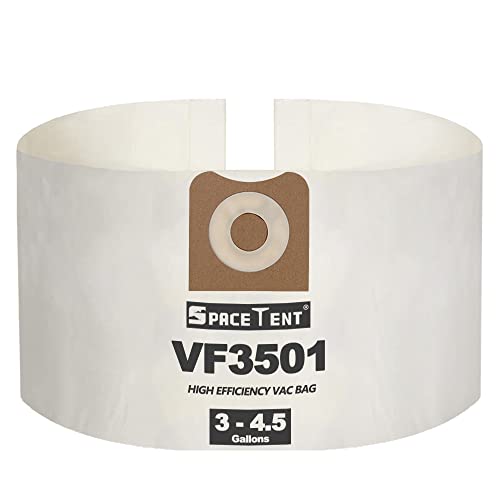 SpaceTent 6 Pack Ridgid VF3501 Filter Bags, Compatible with Ridgid 3 to 4.5 Gallon Dust Bags/ Dry Vac Bags, Fine Dust Bags Part# RIDGID VF3501 / WORKSHOP WS32045F