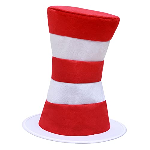 Dr Seuss Cat in The Hat Top Hats Red and White Striped Halloween Costume Adults