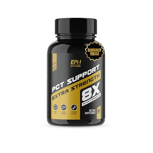 PCT Support Extra Strength 8X | #1 Rated Post Cycle Supplement for Men | Increase Levels, Block Estrogen, Liver Support | 8 Powerful Ingredients w/Fenugreek, Milk Thistle + More - 60 Pills