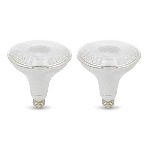 Amazon Basics PAR38 Dusk to Dawn Sensor LED Light Bulb, 120 Watt Equivalent, Energy Efficient 14W, E26 Standard Base, Daylight White 5000K, Non-Dimmable, 10,000 Hour Lifetime , 2-Pack