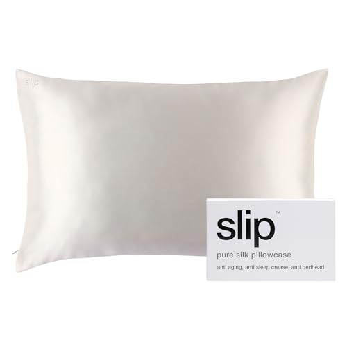 Slip Queen Silk Pillow Cases - 100% Pure 22 Momme Mulberry Silk Pillowcase for Hair and Skin - Queen Size Standard Pillow Case - Anti-Aging, Anti-BedHead, Anti-Sleep Crease, White (20' x 30')