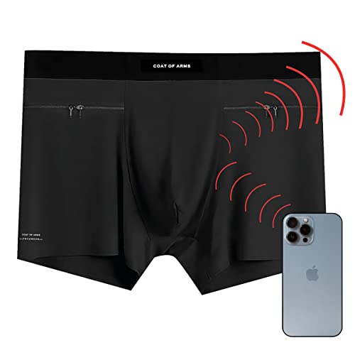 Coat of Arms Silver Boxer Brief Underwear Anti Cellphone Radiation EMF Shielding RF 5G Protection Wifi Everyday Carry EDC (as1, alpha, x_l, regular, regular)