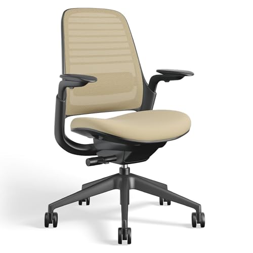 Steelcase Series 1 Office Chair - Ergonomic Work Chair with Wheels for Carpet - Helps Support Productivity - Weight-Activated Controls, Back Supports & Arm Support - Easy Assembly - Malt