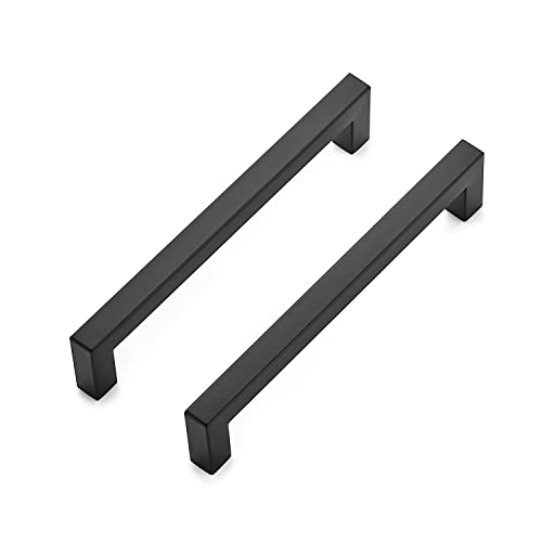 Ravinte 30 Pack 6-1/4 Inch Kitchen Square Cabinet Handles Matte Black Stainless Steel Drawer Pulls Hardware