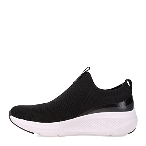 Skechers womens Go Run Elevate Knit Slip-on Sneaker, Black/White, 7.5 US