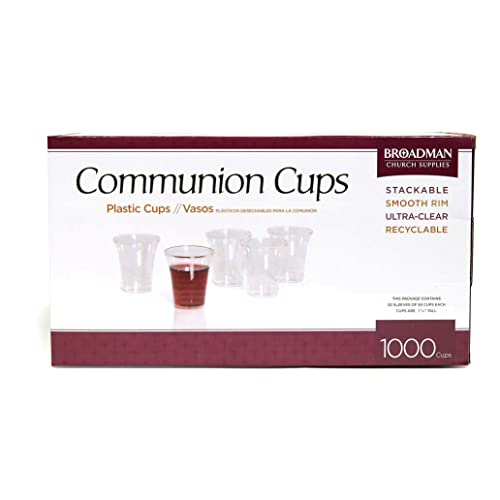 BROADMAN CHURCH SUPPLIES Plastic, Disposable, Recyclable Communion Cups, 1000 Count