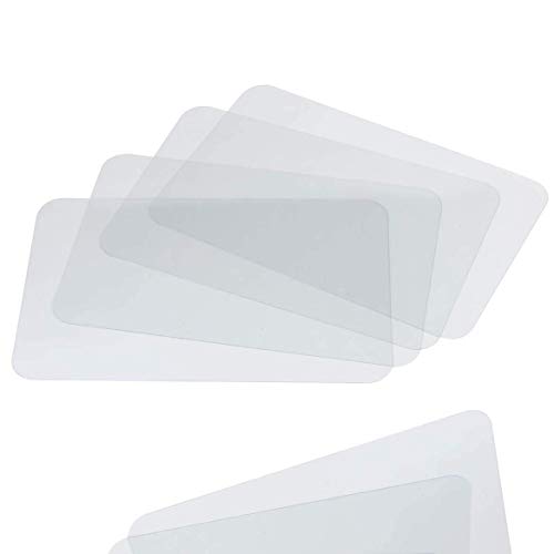 CraftyCrocodile Clear Plastic Placemats Set of 4 - Table Protector for Dining Room, Kitchen Counter, Office Desk, Painting Table, Shelves - Multi-Use, Flexible, Durable, Wipeable Plastic Sheets 18x12'