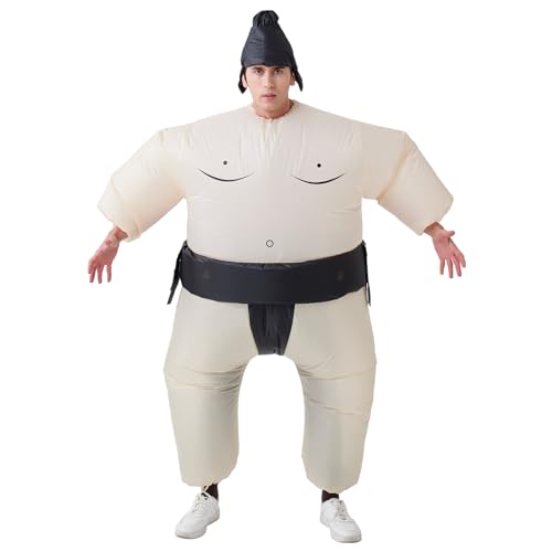 IRETG Inflatable Sumo Wrestler Costume for Adult Funny Blow Up Sumo Wrestling Suit for Halloween Masquerade Party