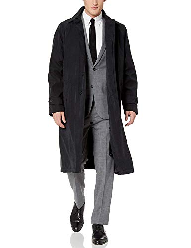 Adam Baker by Cianni Men's Single Breasted Black Full Length All Year Round Raincoat - 42S