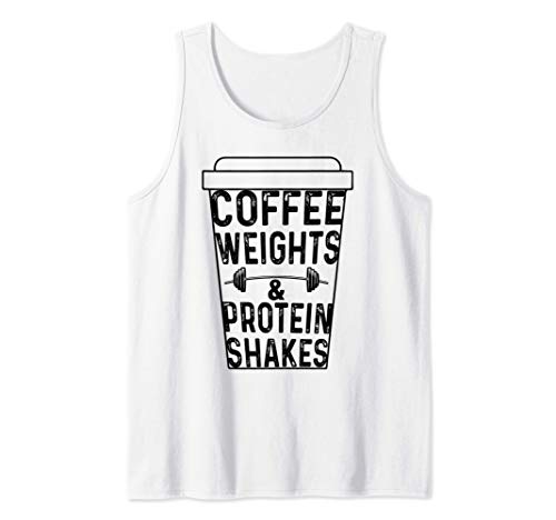 Coffee Weight Protein Shake Funny Weightlifting Tank Top