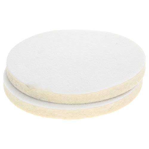 Utoolmart 5 Inch Wool Felt Polishing Pad, Buffing Wheel Polish Pad, Flocking Hook & Loop Back, for Random Orbital Sander, 2 Pcs