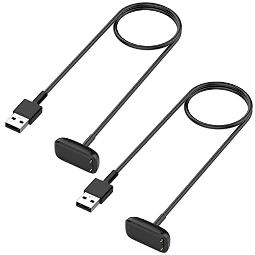 Kissmart Charger for Fitbit Charge 5 / Fitbit Charge 6 / Fitbit Luxe, Replacement Charging Cable Cord Accessories for Fitbit Luxe/Charge 5/Charge 6 [2-Pack, 3.3ft/1m]