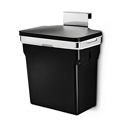 simplehuman 10 Liter / 2.6 Gallon In-Cabinet Trash Can Heavy-Duty Steel Frame, Black