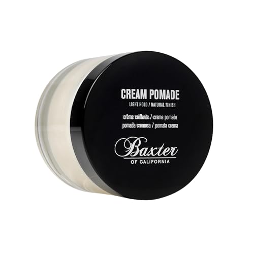 Baxter of California Cream Pomade for Men and Women, Natural Finish, Light Hold, Barbershop Quality, Smooths Classic Looks, Perfect for Texturizing Straight or Wavy Hair, 2 Ounce