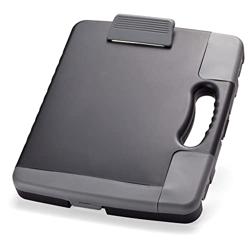 Officemate Portable Clipboard Storage plastic Case for A4 sizes, Charcoal (83301),11-3/4'w x 1-1/2'd x 14-1/2'h