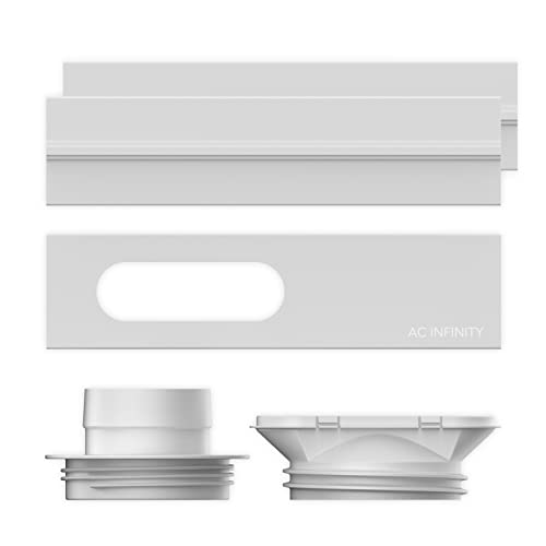 AC Infinity Window Duct Kit, Universal Vent Port for 4” and 6” Inline Fans, Window Vent Kit Fit with HVAC Ducting, Hoses, Duct Fans, Air Conditioner, and Dryer in Homes, Grow Tents, and Grow Rooms
